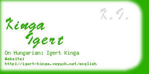 kinga igert business card